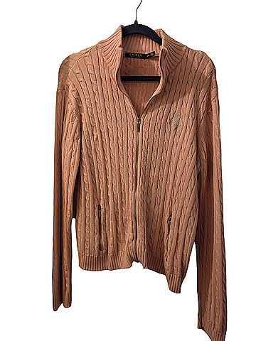 Lauren by Ralph Lauren Cable-Knit Full-Zip Mockneck Sweater Cardigan Pink XXL Pullover Sweater (view 1)