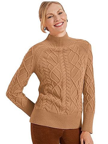 Talbots Cable Knit Funnel Neck Sweater Turtleneck Sweater (view 1)