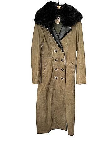Free People Military Leather Trench Coat Trenchcoat (view 2)