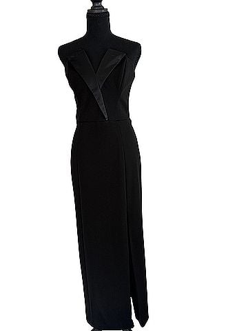 Betsy & Adam Betsy &amp; Adam Tuxedo Gown Cocktail Dress (view 1)