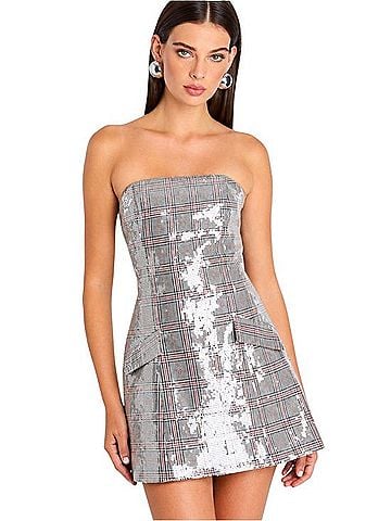 retrofête Plaid Sequin Dress Cocktail Dress (view 1)