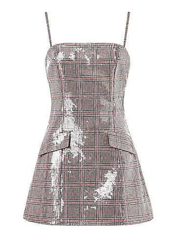 retrofête Plaid Sequin Dress Cocktail Dress (view 2)