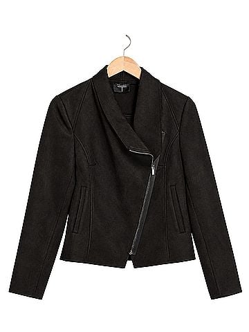 T Tahari faux-leather asymmetrical zip moto jacket Faux Leather Jacket (view 2)