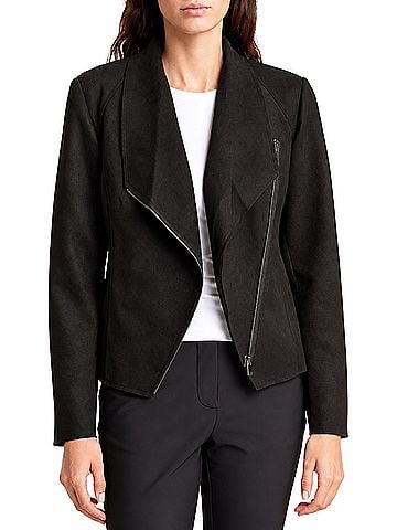 T Tahari faux-leather asymmetrical zip moto jacket Faux Leather Jacket (view 1)
