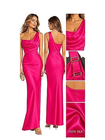Amanda Uprichard Tesoro Draped Gown Cocktail Dress (view 1)