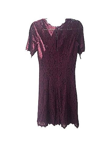 Babaton Lorna Burgundy Lace Cocktail Dress (view 2)
