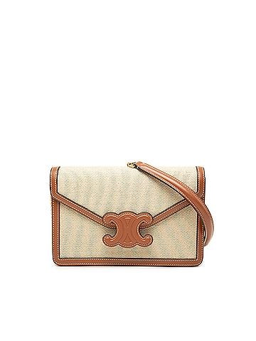 Céline Canvas and Calfskin Cuir Triomphe Margo Wallet on Chain (view 1)