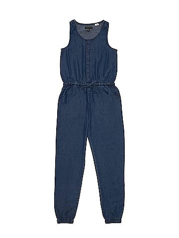 Silver Jeans Co. Girl's Sleeveless Jumpsuit in Dark Blue (view 1)