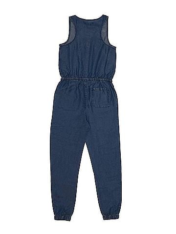 Silver Jeans Co. Girl's Sleeveless Jumpsuit in Dark Blue (view 2)