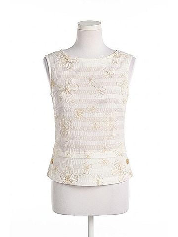 Frank Lyman Design Woven Top in Off White/Gold (view 1)