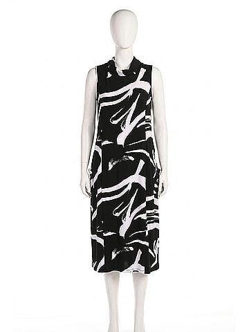 Frank Lyman Design Abstract Sleeveless Midi Dress in Black/White (view 1)