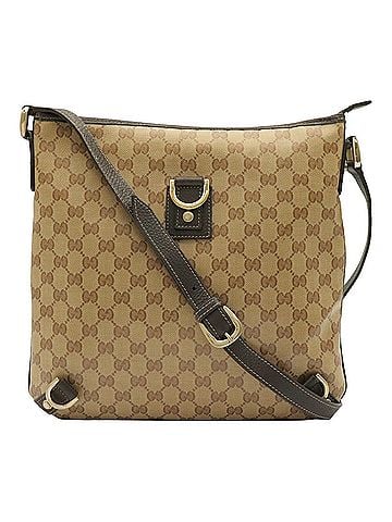 Gucci GUCCI GG Crystal Abbey Shoulder Bag, Coated Canvas and Leather, Beige/Dark Brown, 268642 (view 2)