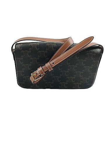 Céline CELINE Celine Shoulder Bag Claude Triomphe 194142 Brown Black Leather Women's (view 2)