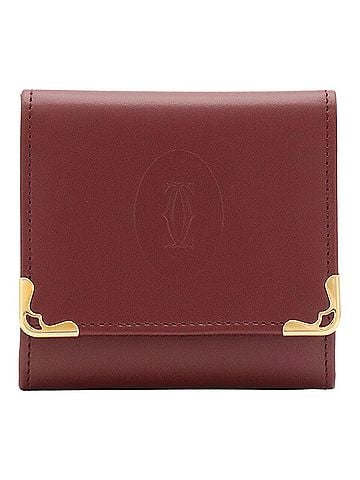 Cartier Cartier Must de Line Square Wallet/Coin Purse, Leather, Bordeaux, L3000464 (view 1)