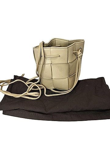 Bottega Veneta BOTTEGA VENETA Cassette Mini Crossbody Bucket Bag, 680217, Beige Leather, Women's (view 1)