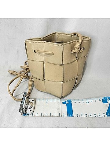 Bottega Veneta BOTTEGA VENETA Cassette Mini Crossbody Bucket Bag, 680217, Beige Leather, Women's (view 2)