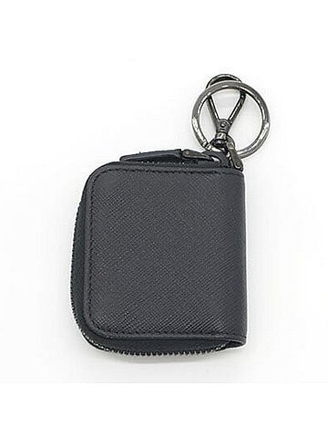 Prada Prada Wallet/Coin Case 2MM001 Black Leather Saffiano Coin Purse Keychain Charm Men's PRADA (view 2)