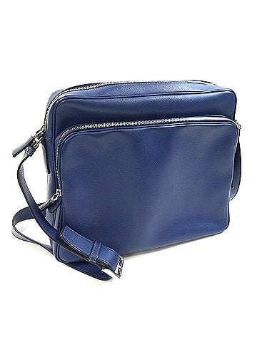 Prada Prada shoulder bag, blue leather, crossbody, men's. (view 1)
