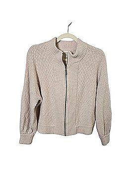 Garnet Hill Wool Linen Woven Full Zip Cardigan Sweater Cardigan (view 1)