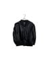 DKNY Black Faux-Leather Blouson-Sleeve Cropped Bomber Jacket - photo 1