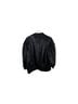 DKNY Black Faux-Leather Blouson-Sleeve Cropped Bomber Jacket - photo 2