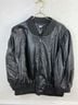 DKNY Black Faux-Leather Blouson-Sleeve Cropped Bomber Jacket - photo 4
