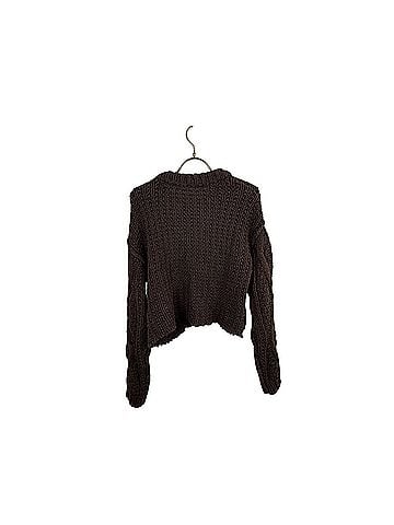 Free People Chocolate Brown Cutting Edge Cable Pullover Sweater (view 2)