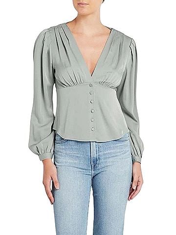 FRAME Denim Empire Pleat Blouse (view 1)