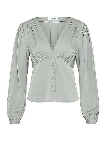 FRAME Denim Empire Pleat Blouse (view 2)