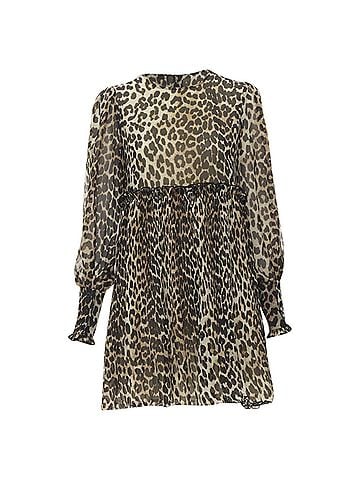 Ganni Ganni Leopard Print Babydoll Dress (view 1)