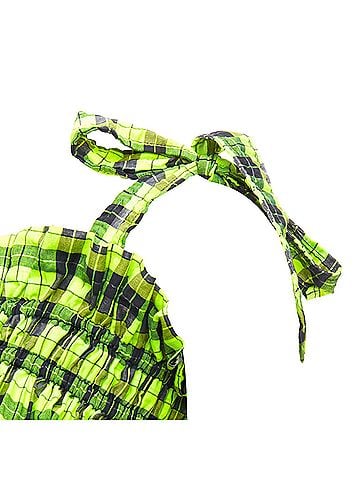 Ganni Ganni Checked Seersucker Ruffle Top (view 2)