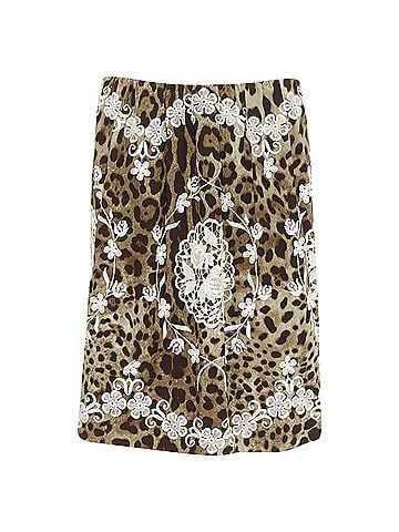 Dolce & Gabbana Dolce Gabbana Silk Leopard Print Skirt (view 1)