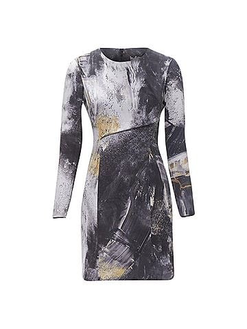 Helmut Lang Helmut Lang Abstract Paint Mini Dress (view 1)
