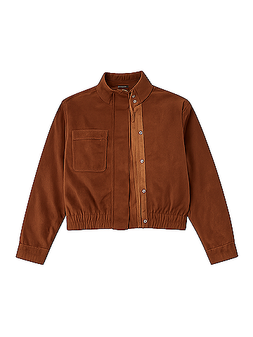 Pact Mahogany Brown Modern Corduroy Bomber Jacket (view 1)