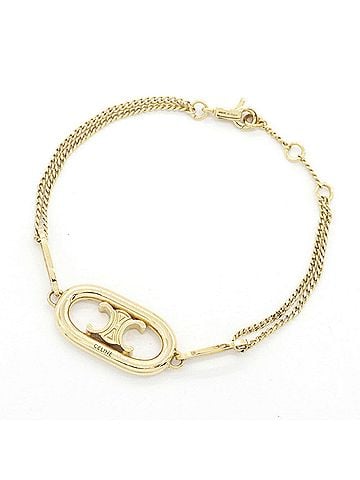 Céline Celine Triomphe Bracelet 46S906BRA.35OR Gold Metal Double Chain for Women CELINE (view 1)