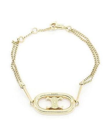 Céline Celine Triomphe Bracelet 46S906BRA.35OR Gold Metal Double Chain for Women CELINE (view 2)