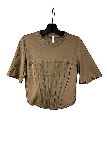 Dion Lee SUSTAINABLE JERSEY
CORSET TEE
KHAKI Short Sleeve Blouse (view 1)