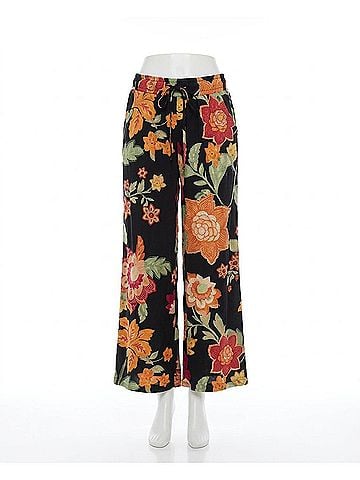 Umgee Floral Print Wide Leg Pants in Black (view 1)