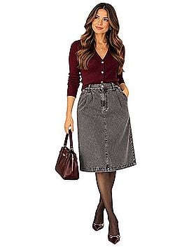 Le Bon Shoppe Farm Girl Skirt Denim Skirt (view 1)