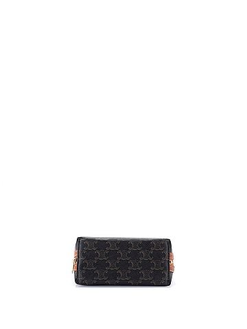 Céline Zip Around Chain Clutch Triomphe Coated Canvas (view 2)