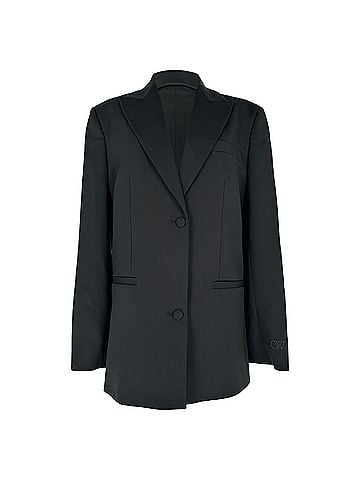 OFF-WHITE Off-White Single Breasted Blazer in Black Wool (view 1)