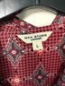 Max Studio 100% Polyester Floral Red Long Sleeve Button-Down Shirt Size L - photo 3