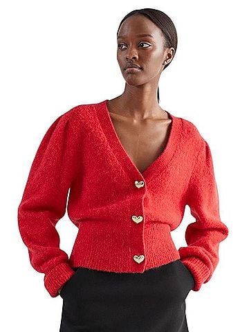 & Other Stories Heart Button Cardigan Wool Cardigan (view 2)