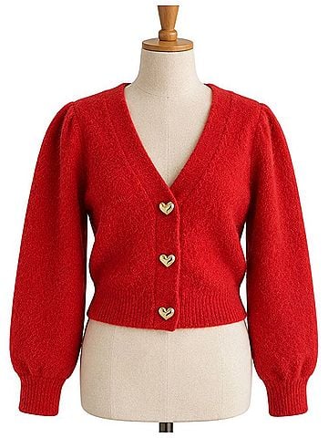 & Other Stories Heart Button Cardigan Wool Cardigan (view 1)