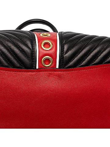 Miu Miu Small Tricolor Nappa Grommet Biker Satchel (view 2)