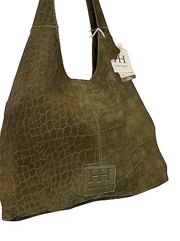 Haute Hippie Festival Suede Olive Leather Hobo (view 1)
