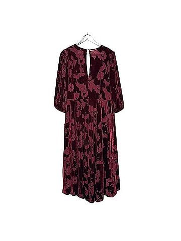 Calvin Klein Velvet Burnout Floral A-Line Midi Dress Cocktail Dress (view 2)