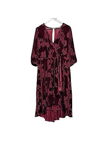 Calvin Klein Velvet Burnout Floral A-Line Midi Dress Cocktail Dress (view 1)