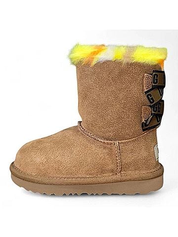Ugg Toddler Bailey Bow Plaid Punk Boot in Chestnut (view 2)