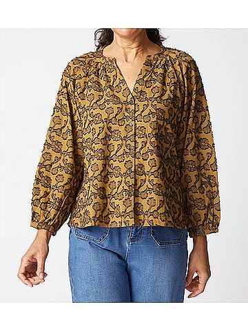 Habitat Floral Jacquard Romance Shirt in Cumin (view 2)